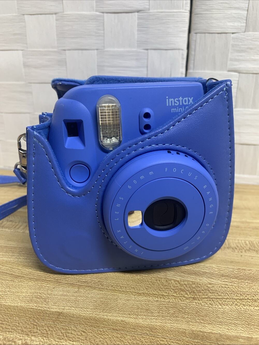 Fujifilm Instax Mini 9 Instant Film Camera Cobalt Blue w/ case TESTED